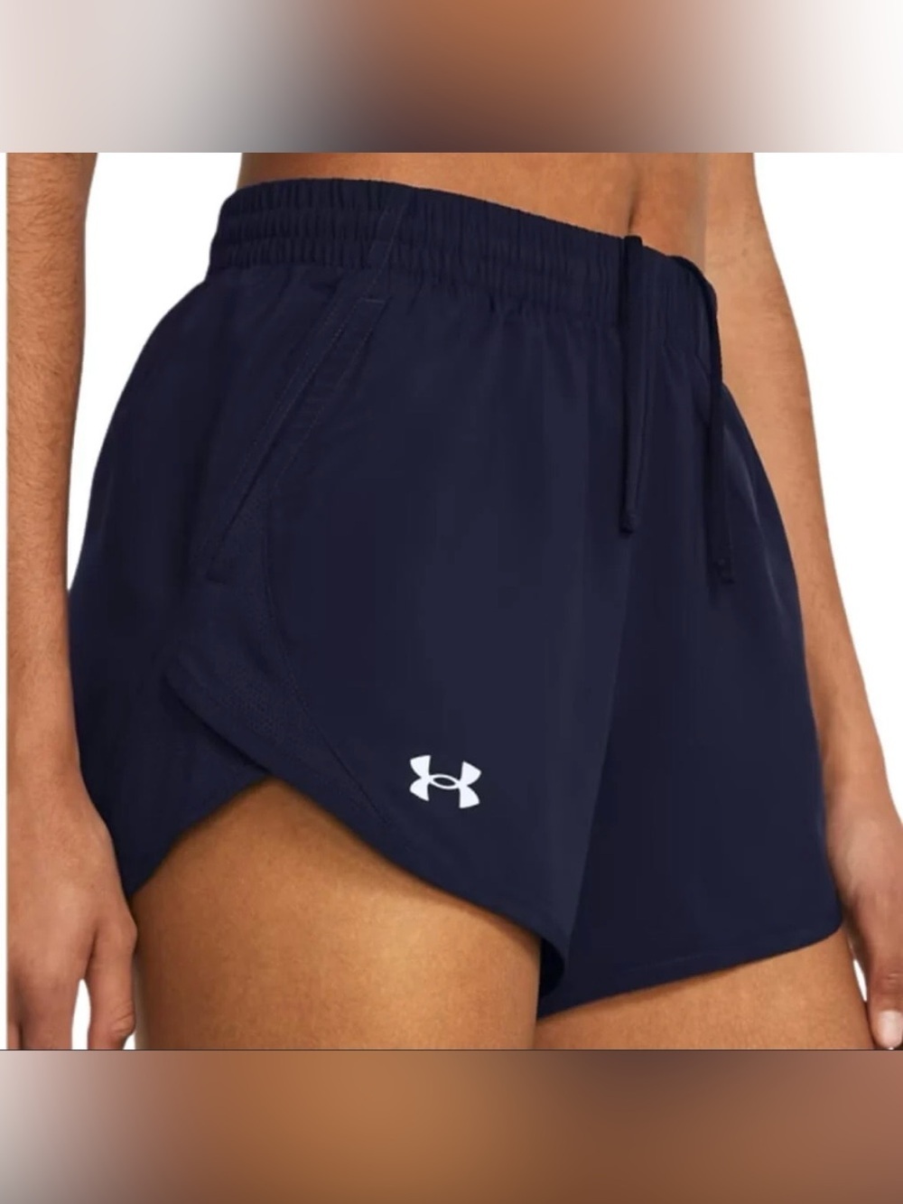 Under Armour Women’s Fly-By HeatGear Running loose Shorts Navy Blue Size Small - Picture 9 of 9
